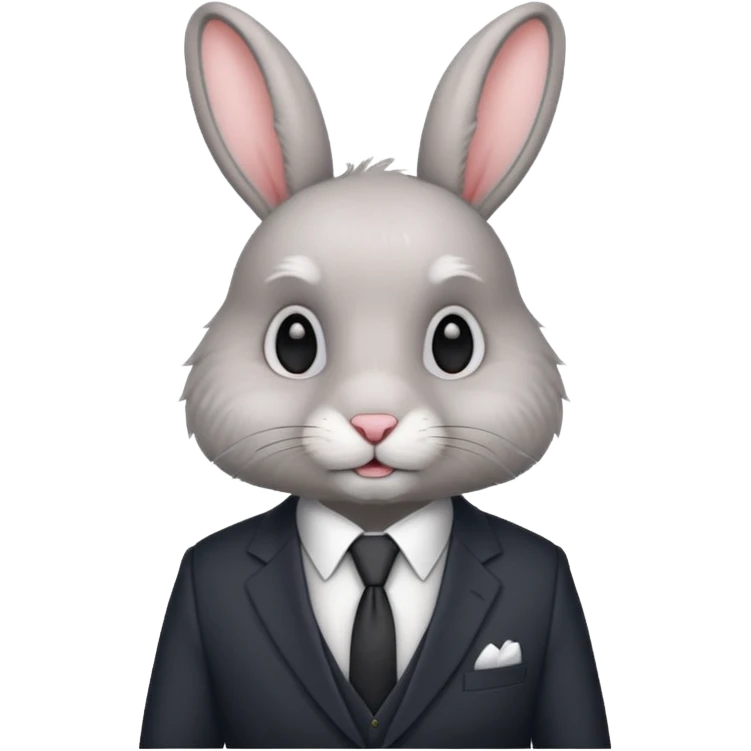 rabbit with suti tie emoji