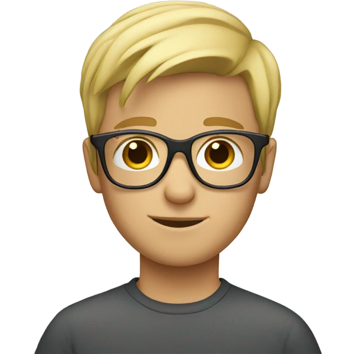 blonde boy with glasses indoors emoji
