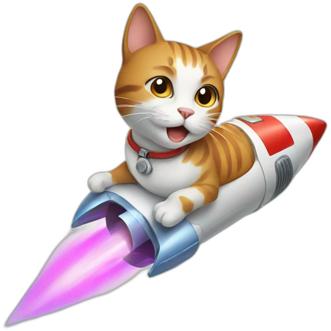 Cat on rocket emoji