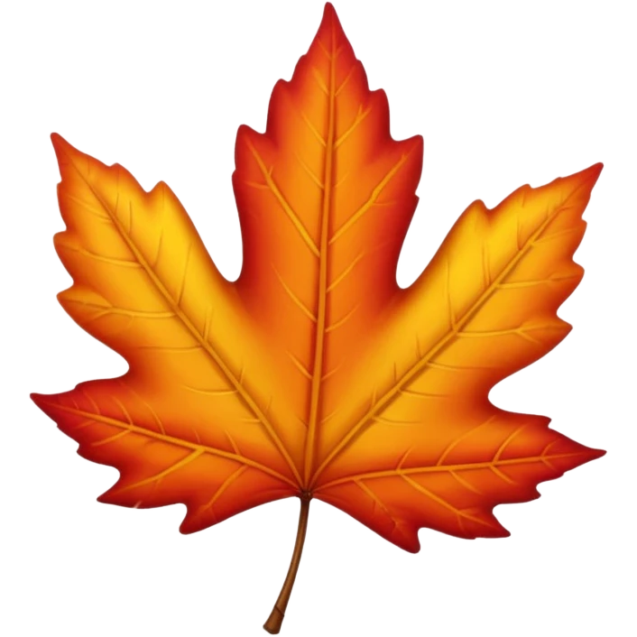 Red-orange-yellow-brown-gradients autumn leaf emoji