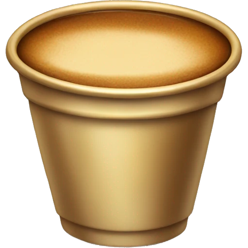gold dual cup with brown coffee emoji