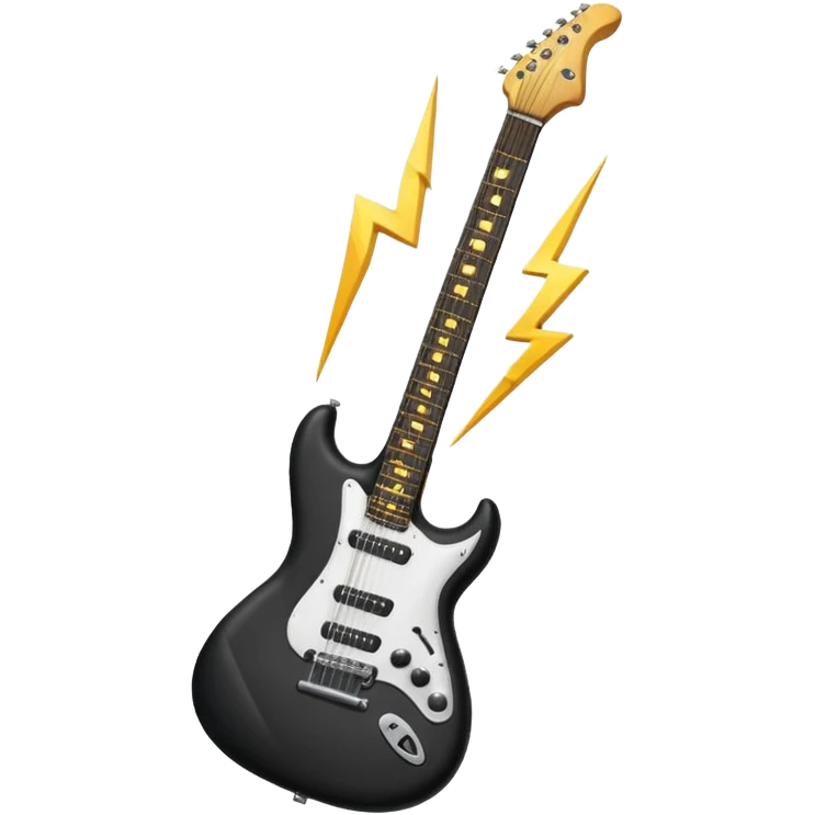 electric guitar with a lightning bolt emoji