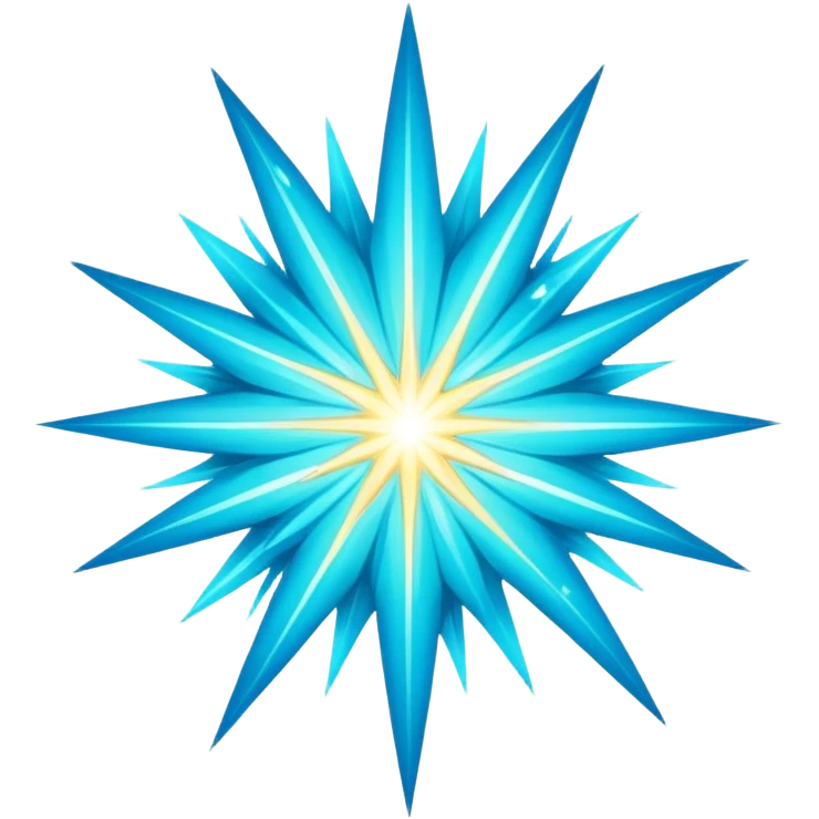 Glitter Cian Star Explosion emoji
