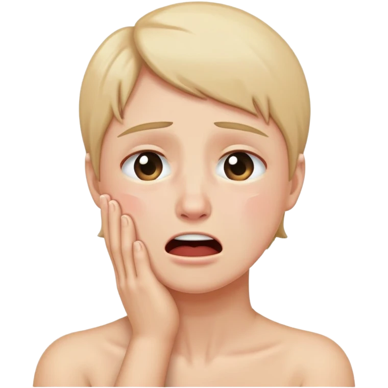 person crying holding neck  emoji