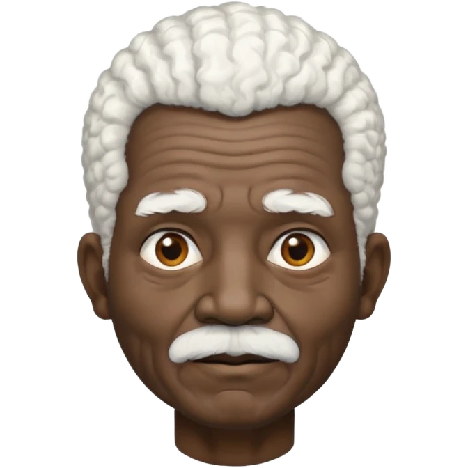 old man with white afro hair and black skin emoji