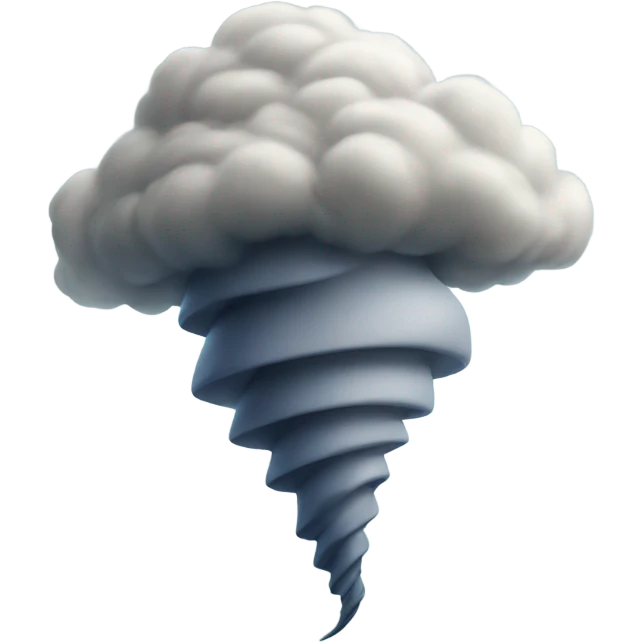 Tornado with face emoji