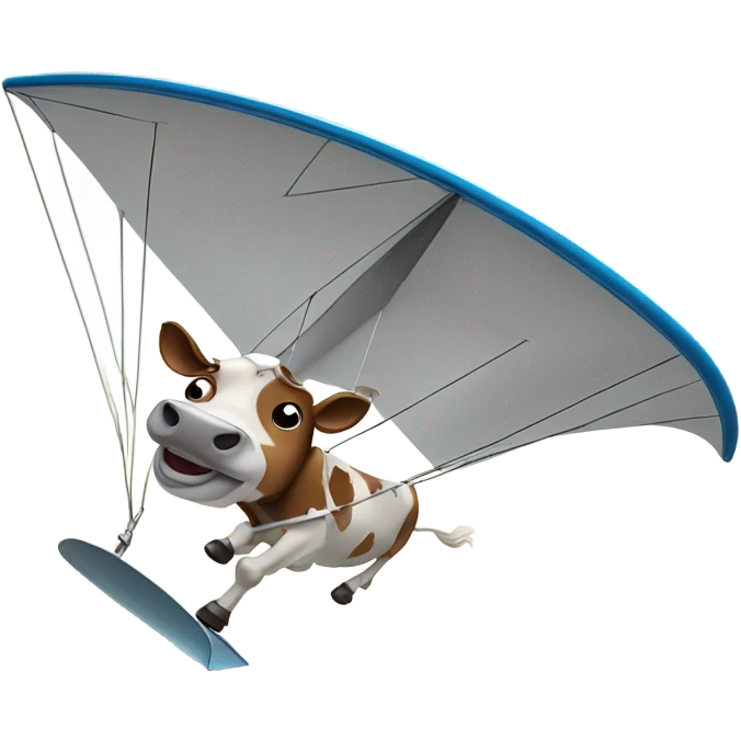 Cow hang gliding emoji