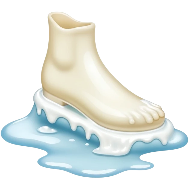 Foot covered in white liquid  emoji