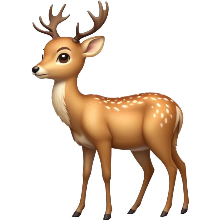 cinematic-[deer]-realistic-full-body-standing on all fours-emoji,-tail-tucked-close,-head-tilted-dramatically,-sleek-[fawn]-fur,-simplified-yet-realistic-focused-features,-highly-detailed,-glowing-with-an-almost-sarcastic-glow emoji