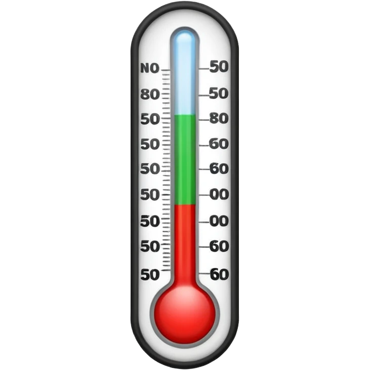A straight thermometer has 5 colors on it, no round ball or circle at first  emoji