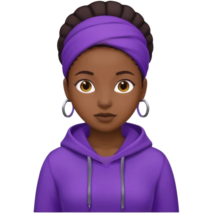now make a girl whose black in purple  emoji