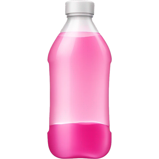 plastic bottle with crystaline pink liquid emoji