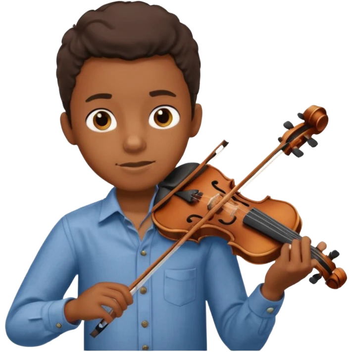 black boy playing violin emoji