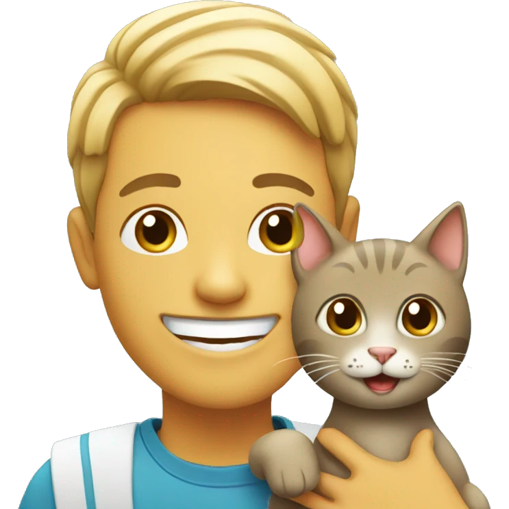 smiling person with cat emoji