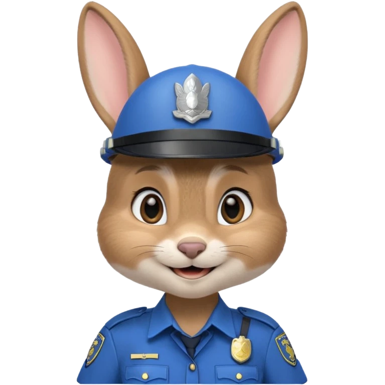 judy hopps, Rabbit police, blue uniform including helmet of uniform emoji