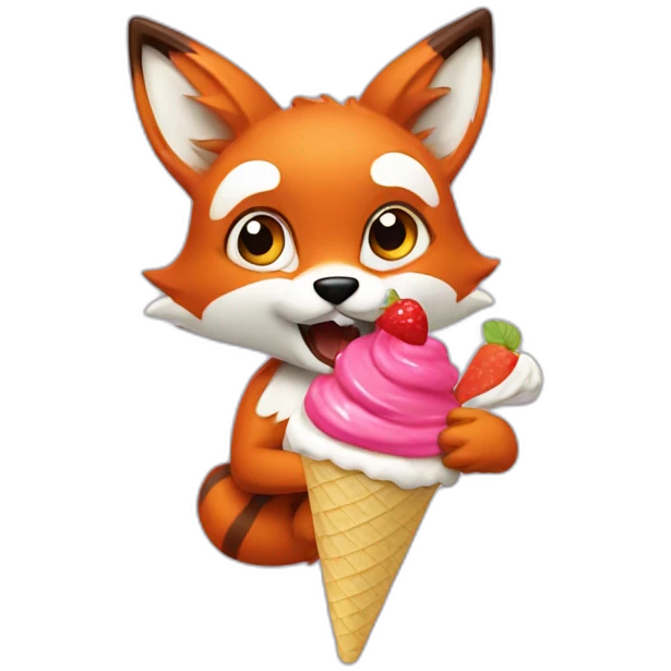 foxy comiendo un helado emoji