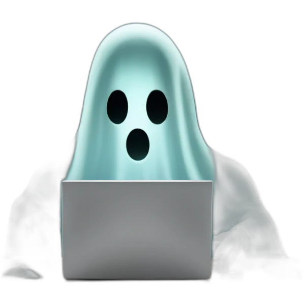 GHOST with a computer emoji