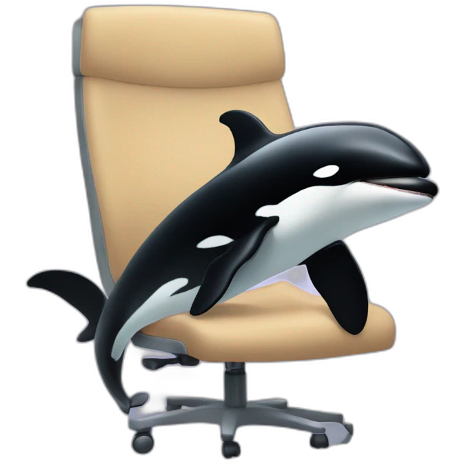 orca sitting in front of computer emoji