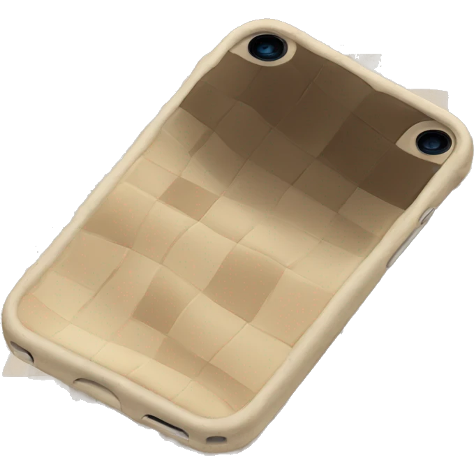 iPhone 14 with beige checkered case emoji