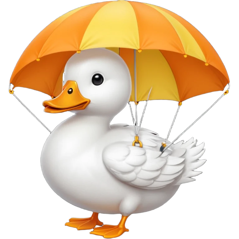 Duck with a parachute emoji
