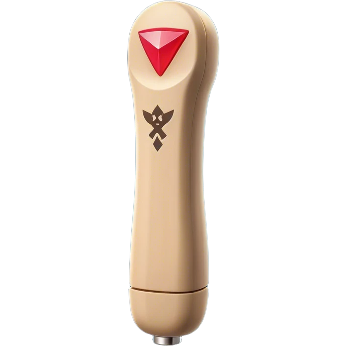 Clash of Clans aesthetic: Cinematic Playful Wii Nunchuk Portrait Emoji, rendered in a 3D vector-style similar to standard emojis with minimal shading and bold, simplified shapes. A compact, distinct form with signature details, softly glowing with a nostalgic gaming charm. Simplified yet unmistakably iconic, highly detailed and consistent, glowing with a soft radiance and high shine. Stylized with a touch of retro gaming magic and a soft glowing outline, capturing the essence of a beloved gaming relic with a friendly, playful manner! emoji