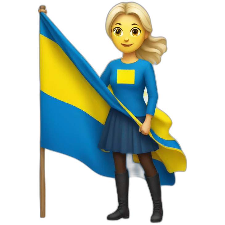woman with Ukraine flag emoji