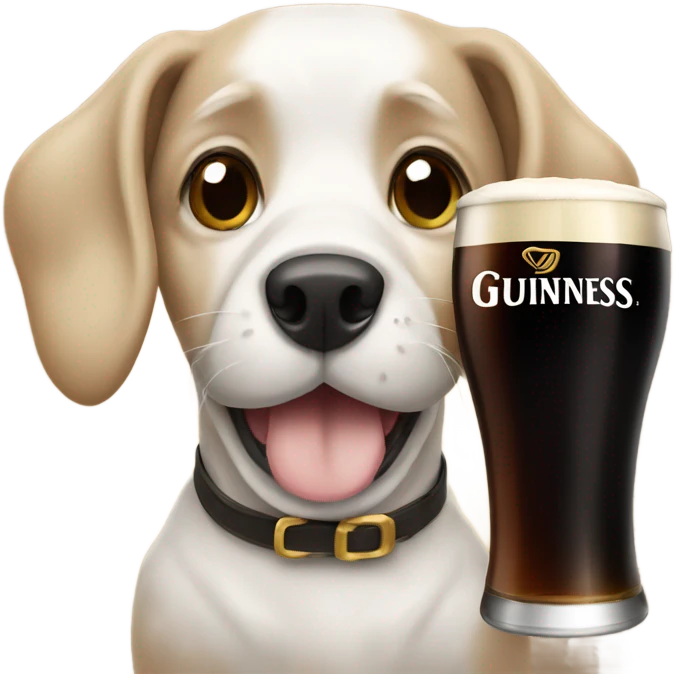 Dog drinking Guinness  emoji