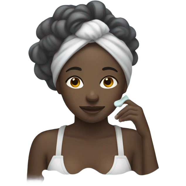 Black girl washing face emoji