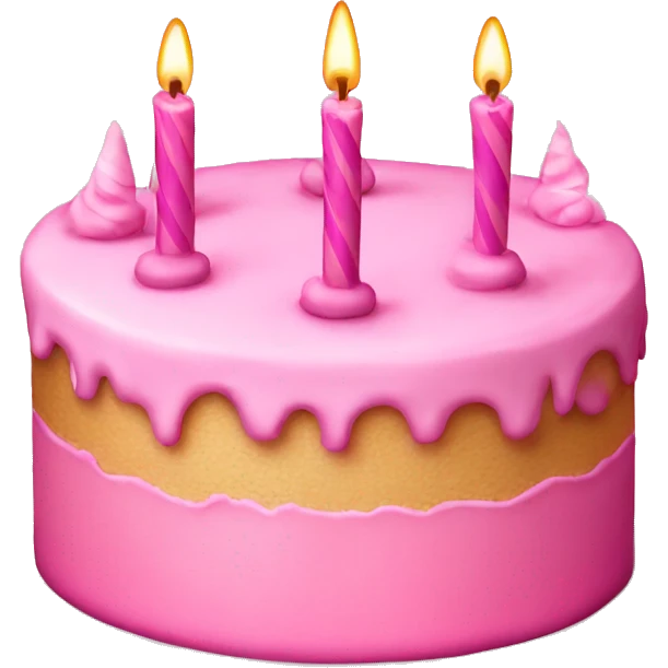 Pink birthday cake emoji
