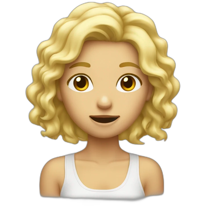 Fille bouclé blonde qui dab emoji