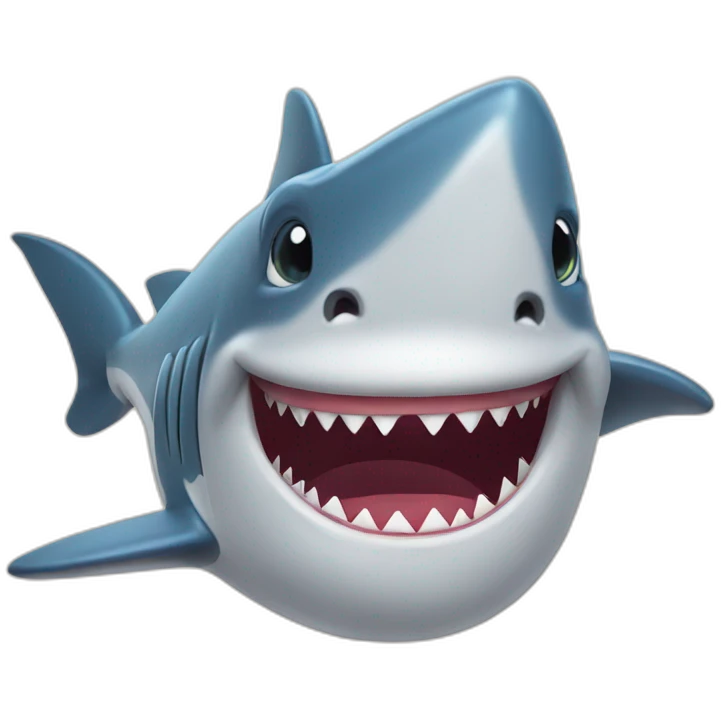 Happy shark emoji