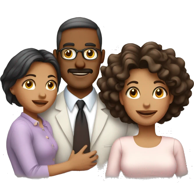 Mom dad and 2 girls emoji