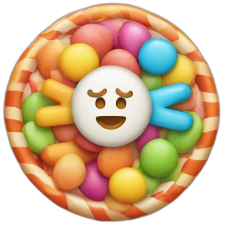 candy circle above a cross symbol emoji