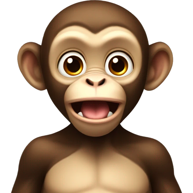 a cute monkey open mouth talk，si de emoji
