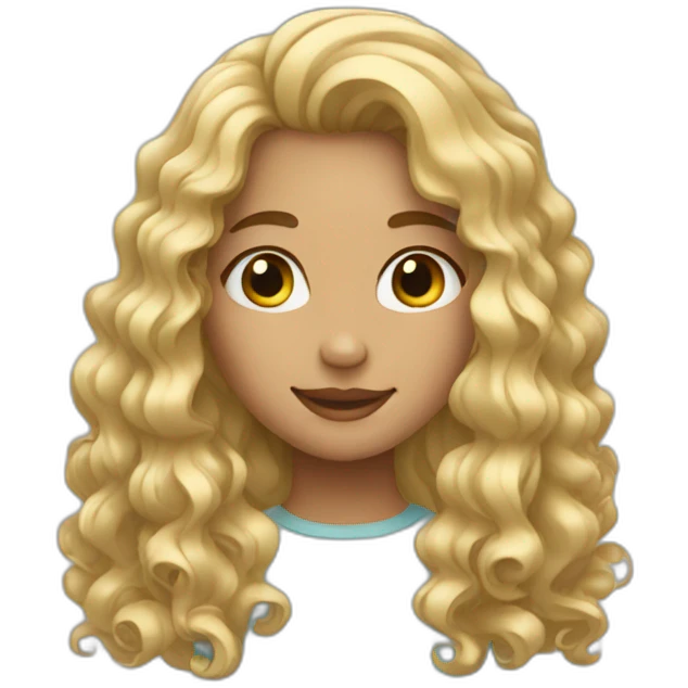 girl with a curly blond hair emoji