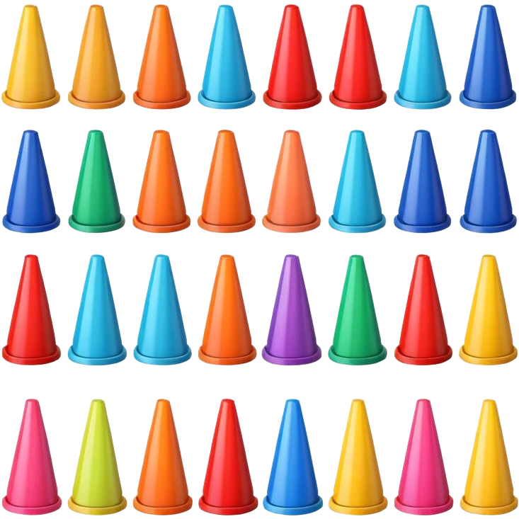 colorful Cone markers
 emoji