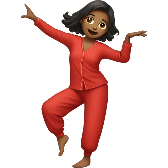 Girl dancing in red pajamas  emoji