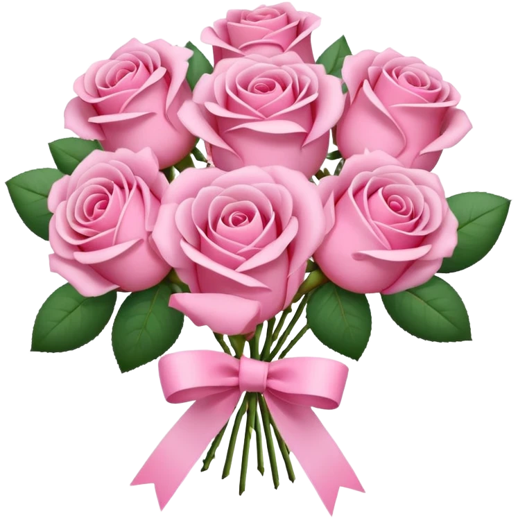 pink rose bouquet with pink ribbons  emoji