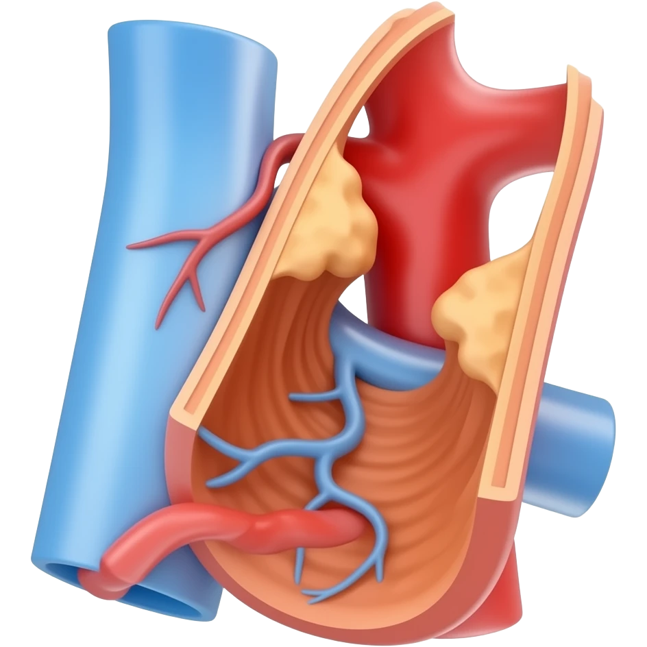 draw an arteriy with a big bump on it protruding outside emoji