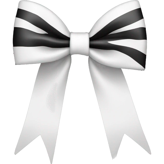 Black and white cheer bow  emoji