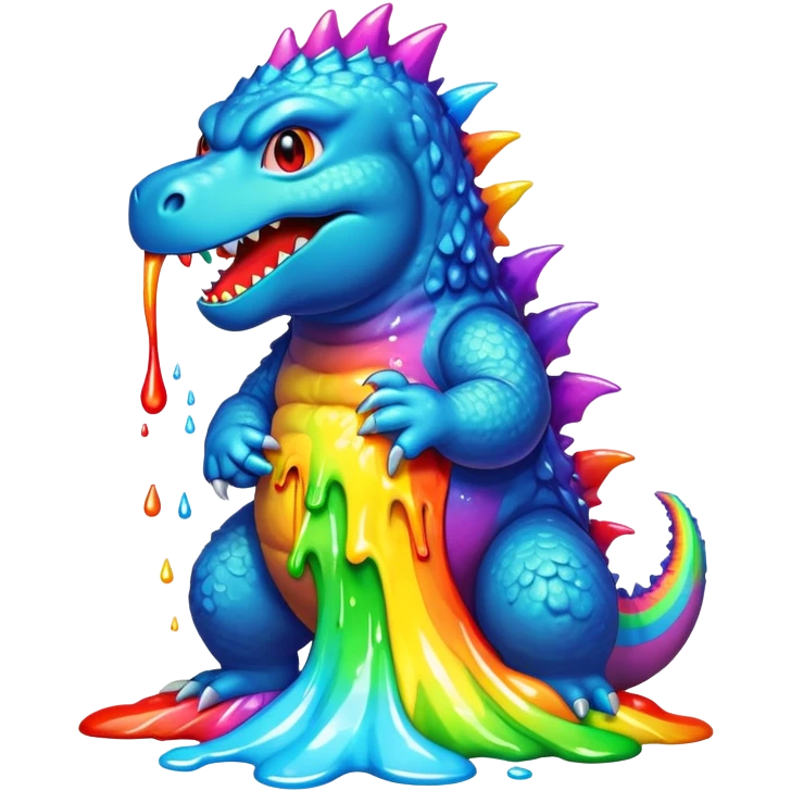 godzilla rainbow puke emoji