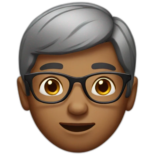 Indian boy with glasses small nose emoji
