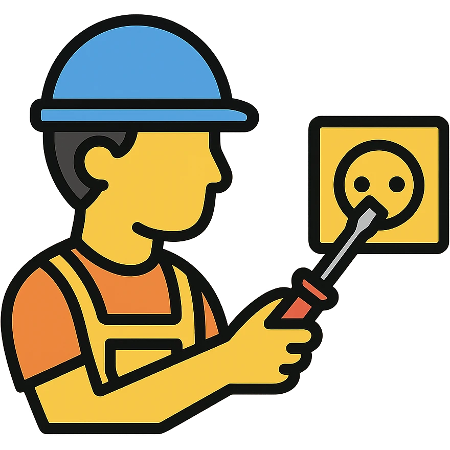 electrician fixing a wall socket emoji