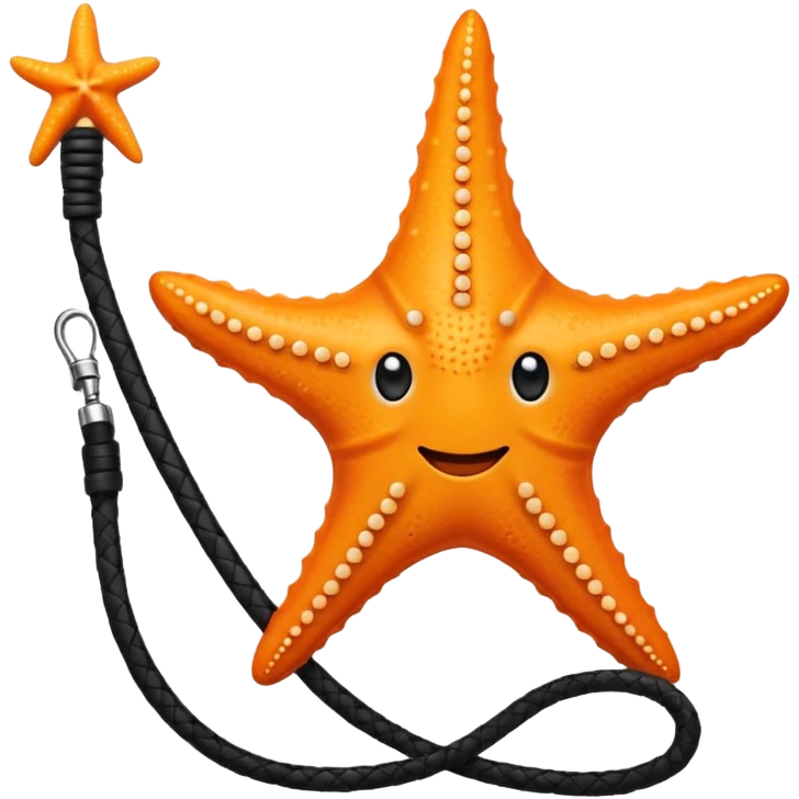Starfish with face and a black leather whip emoji