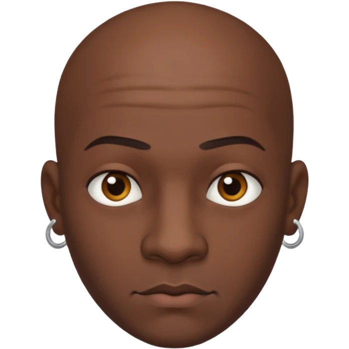 dark bald man with eyebrow piercing emoji