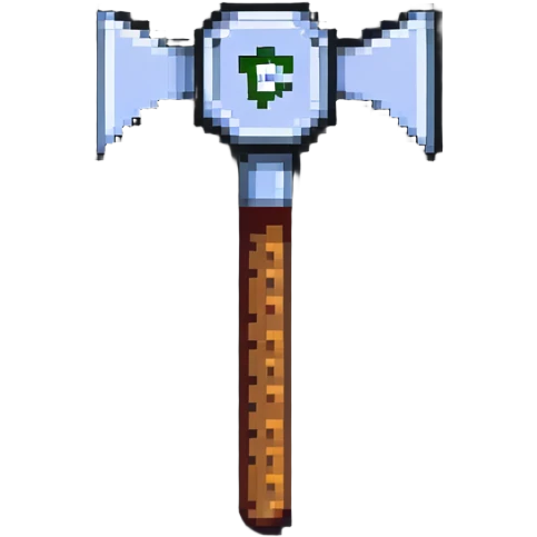 Discord-style moderator badge with hammer symbol emoji