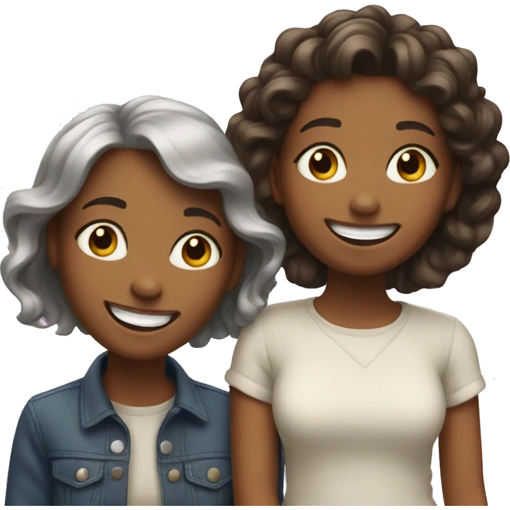happy girls sharing a moment emoji