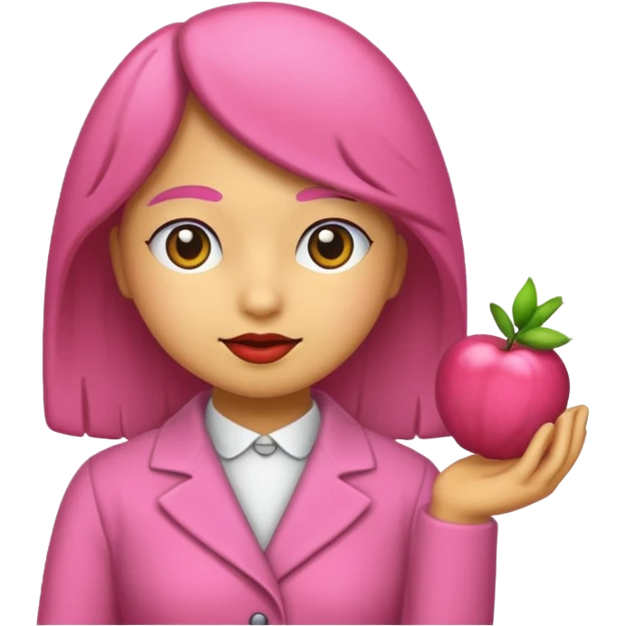 chica rosa pensando emoji