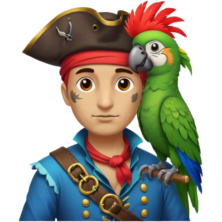 pirate and parrot emoji