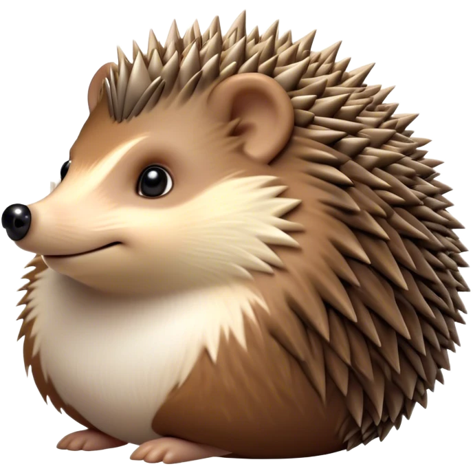 Cinematic Noble Hedgehog Portrait Emoji, Poised and regal, with a compact, spiky build and a rich, earthy Fur of brown spines and a soft underbelly, deep-set soulful beady eyes, Simplified yet sharp and sophisticated features, highly detailed, glowing with a warm, dignified glow, high shine, intelligent and endearing, stylized with an air of woodland charm, focused and attentive, soft glowing outline, capturing the essence of a watchful and confident little hedgehog, so majestic it feels as though it could scurry out of the screen with effortless authority! emoji